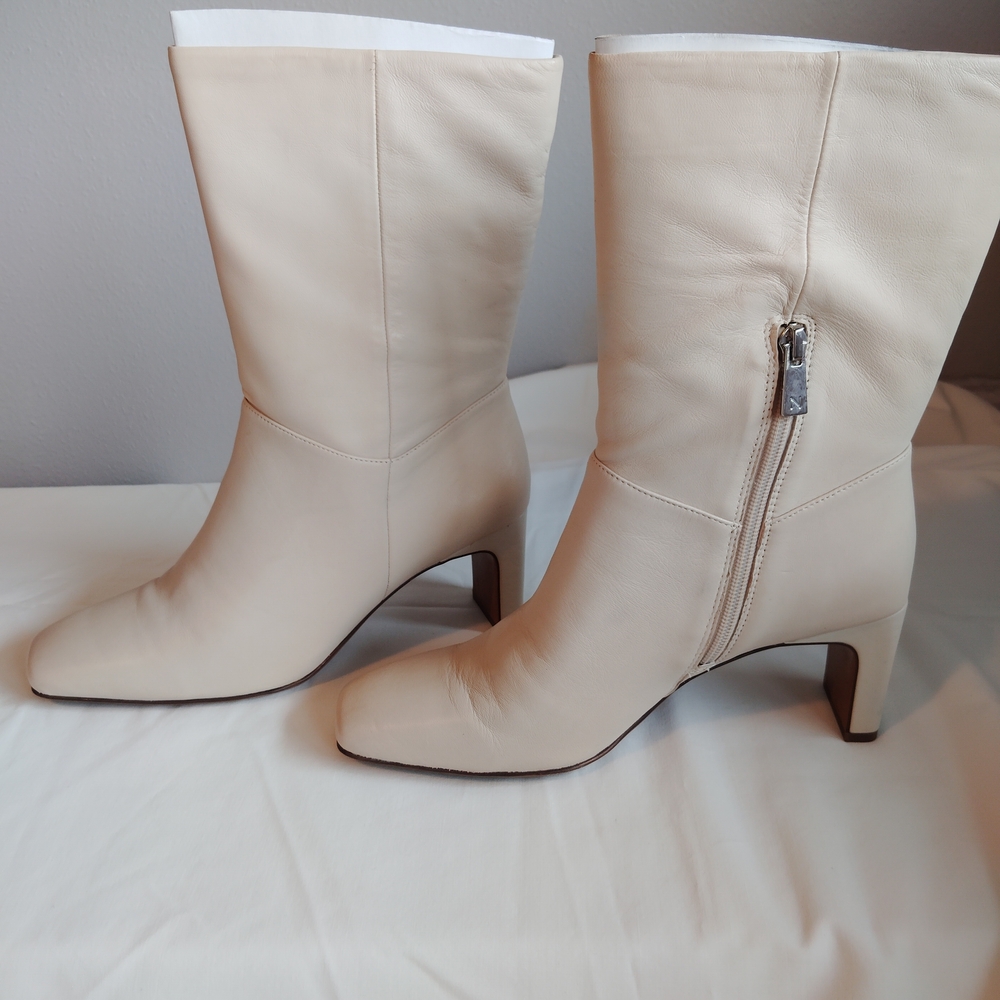 Naturalizer Cream Heeled Boots